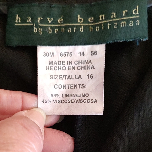 Harve Beenard Linen Viscose Black Cropped Pants - Picture 6 of 7